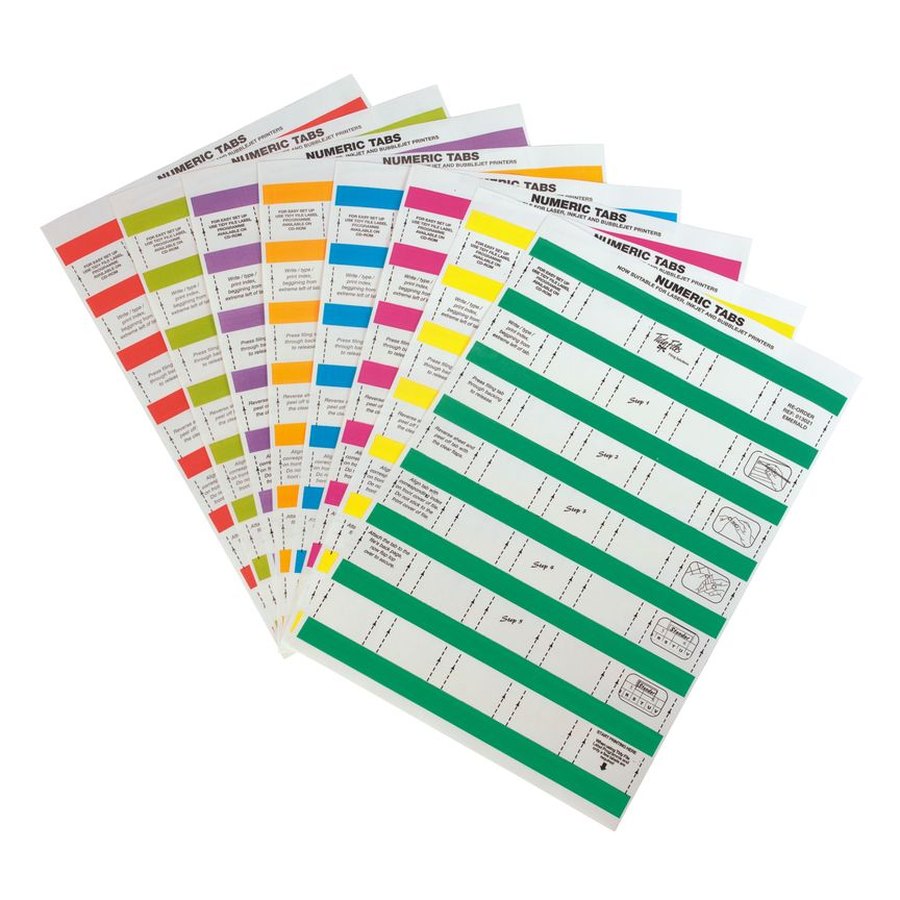 Tidy Files colour-coded numeric tabs